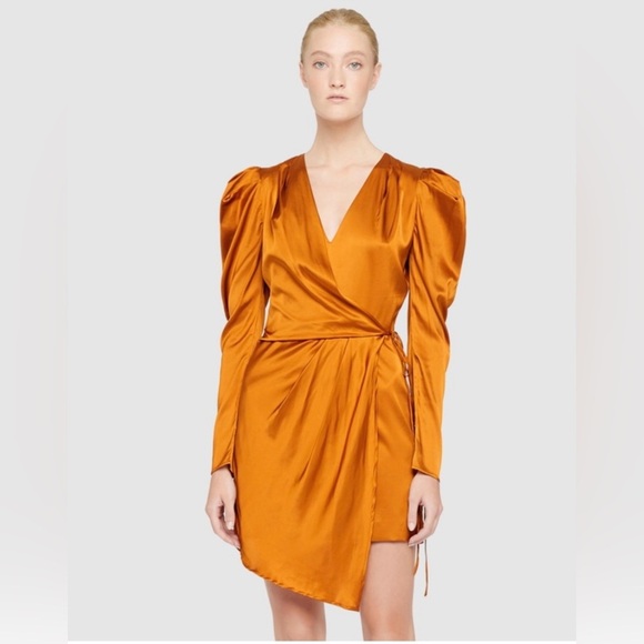 GUC Manning Cartell- Terracotta Long Sleeve Mini Dress. Size US 4 - Picture 1 of 14